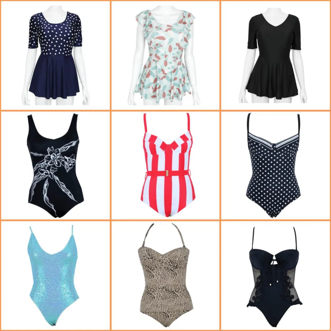 New Design L- 5XL Women Plus Size Swimwear One Piece Swimwear Beachwear Print Sleeveless Bathing Suit Beachwear